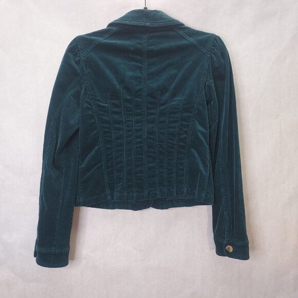 NWT Anthropologie Corduroy Jacket Women's Sz XS Cropped Blazer Dark Green - Picture 4 of 16